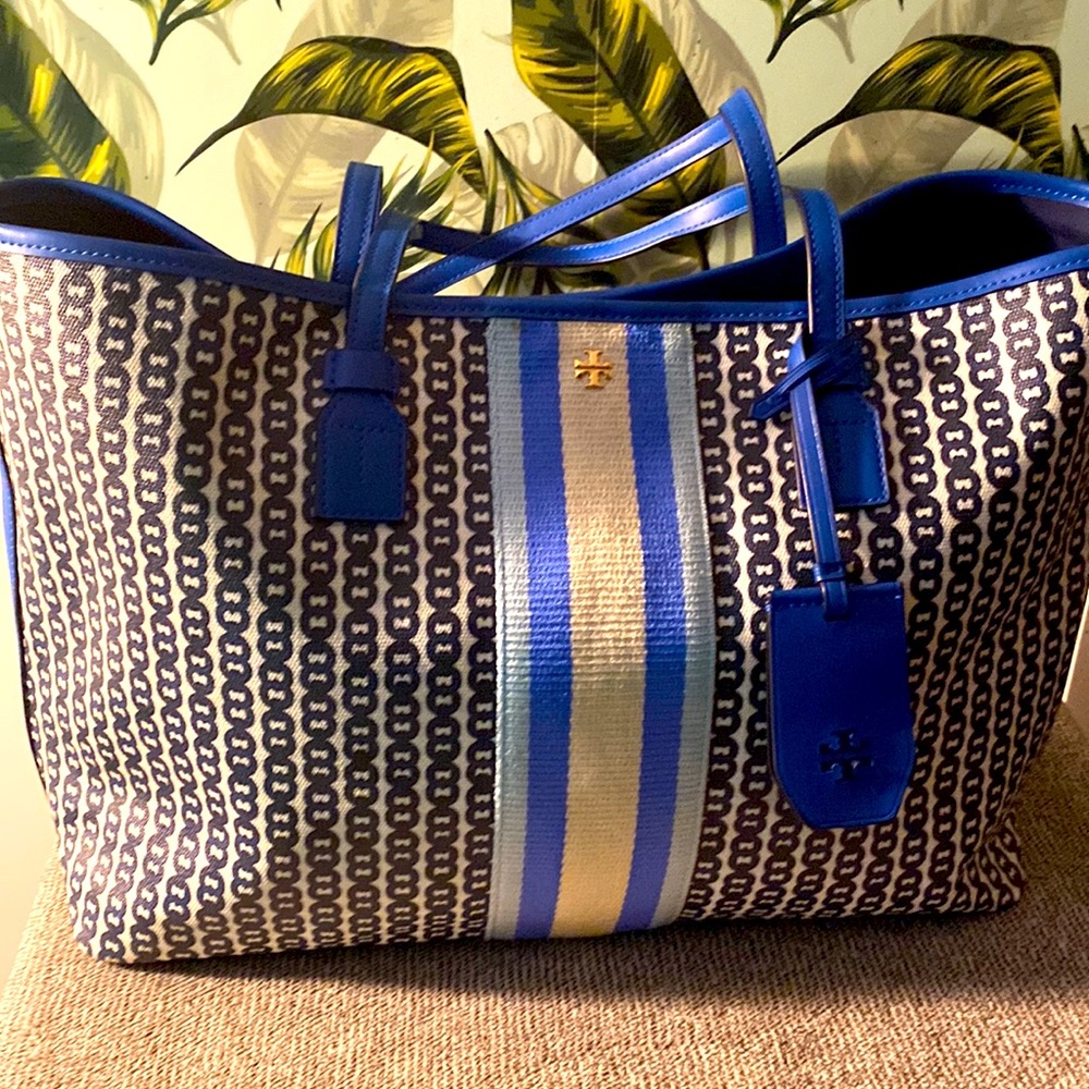 Tory Burch Blue Tote Bag